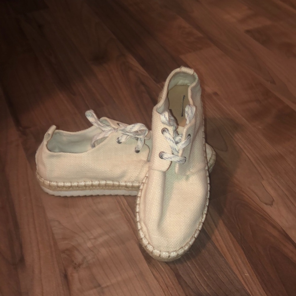 Cream Burlap Sneakers